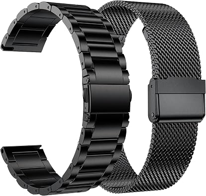 Compatible with Samsung Galaxy Watch 7 6 5 4 40mm 44mm/ Galaxy Watch 6 Classic 47mm 43mm/ Galaxy Watch 5 Pro 45mm Band, 20mm Milanese and Stainless Steel Metal Band for Men Women