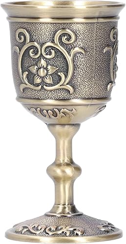 Miniatura 2 de Copa de vino de metal vintage, copa de vino gótica medieval Copa de vino de cáliz (L)