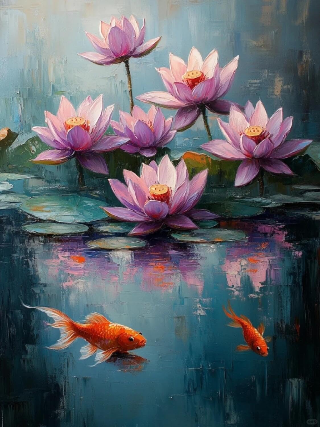 Rqwybcaxn Seed Bead Embroidery Kits Flowers and carp 40x50cm