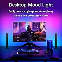 Vista 4 de MIHEAL Barras de luz LED inteligentes, funcionan con Alexa y Google Assistant, luces de juegos, retroiluminación de TV WiFi RGBICWW con modos
