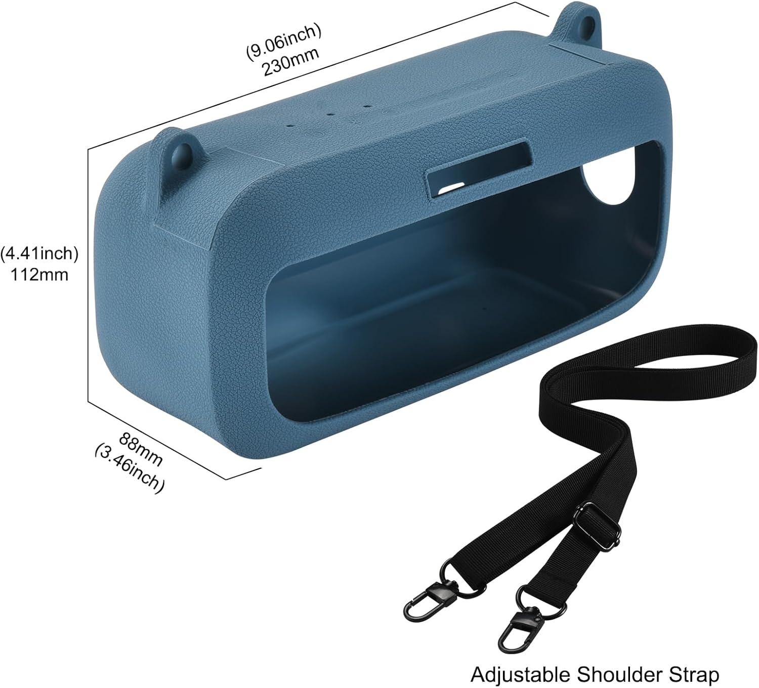 Silicone Case Cover Compatible with Bose SoundLink Plus Wireless Bluetooth Speaker, Travel Protective Carrying Case with Shoulder Strap for Bose SoundLink Plus Bluetooth Speaker (Blue) - Image 2