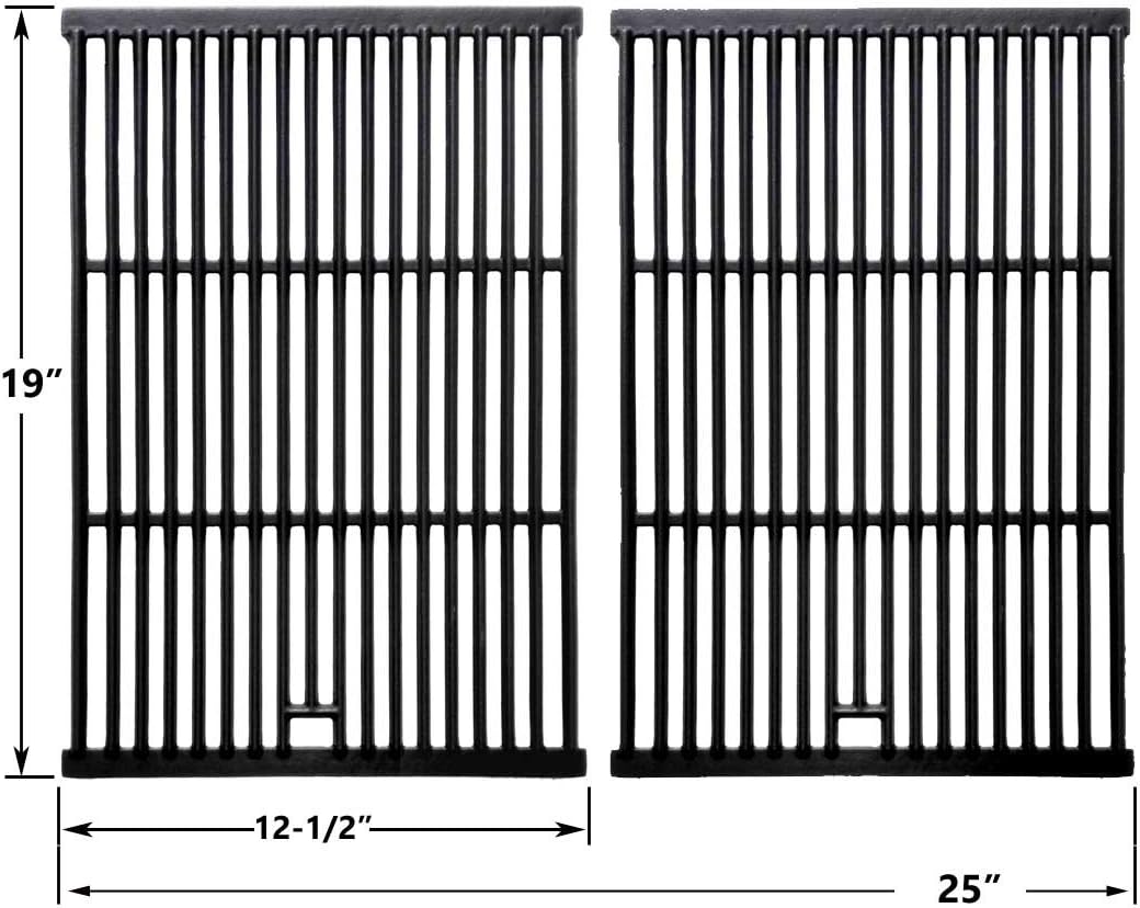 Replacement Cast Iron Cooking Grid for Select 4632210, 2200, 810-2200-0, Y0655 LPG, 83532ZC11, 810-2320-B, BIG-8116, 720-0057-3B, GR2039201-MM-00, Set of 2