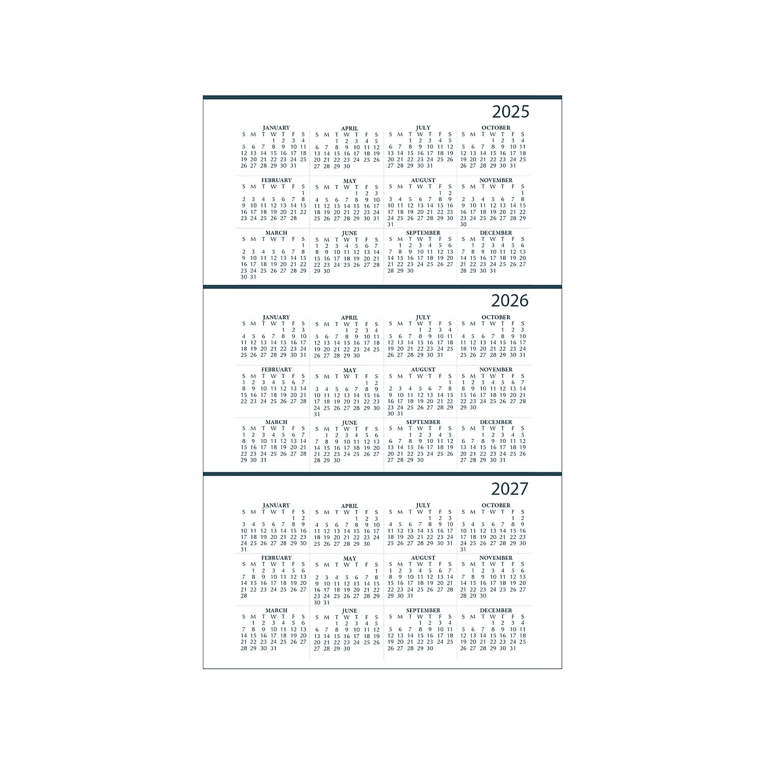 House of Doolittle HOD27802-25 Wochenkalender Terminplaner 2025, Schwarz, 12,7 x 20,3 cm, Januar bis Dezember