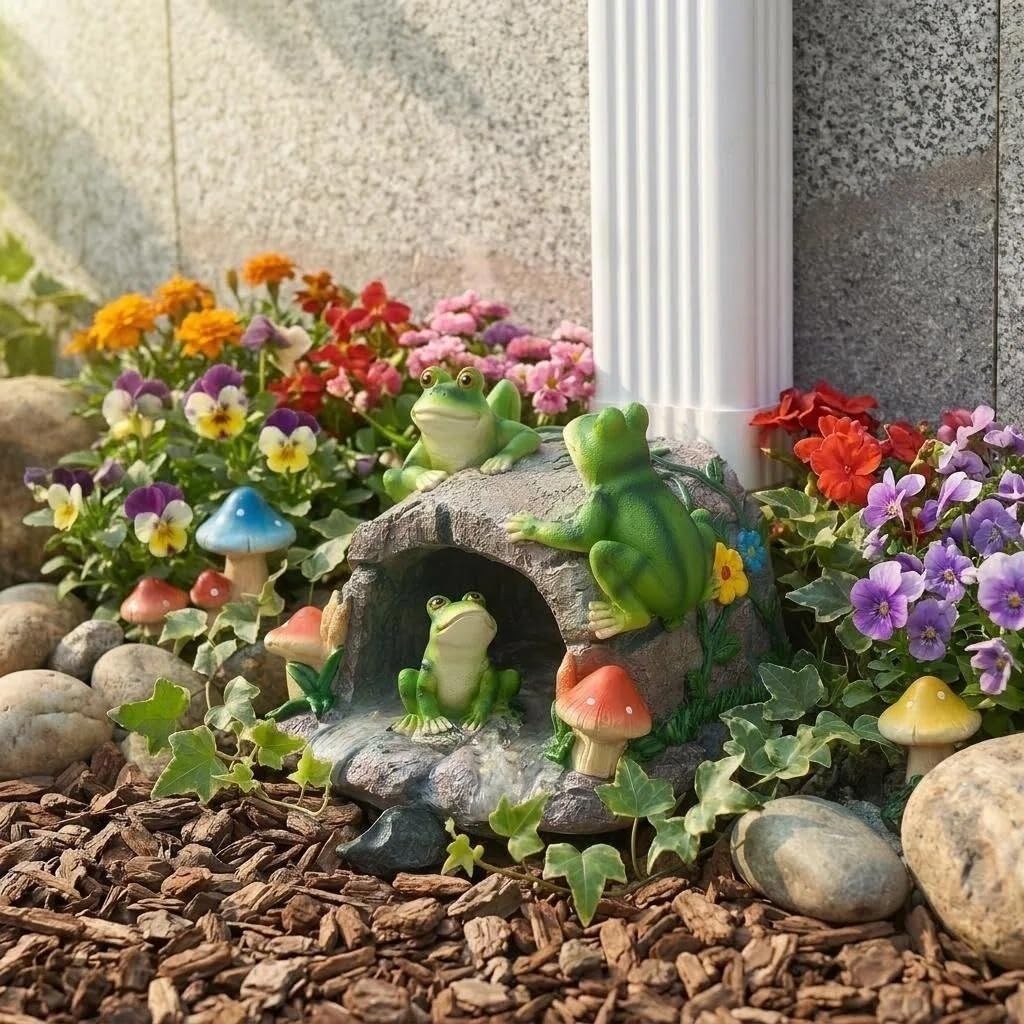 Frogs Gutter Guardian Rain Downspout, Animals Outdoor Statue Gutter Downspout Extension Garden Decoration, Downspout Extender Diverter Splash Block for Courtyard and Patio