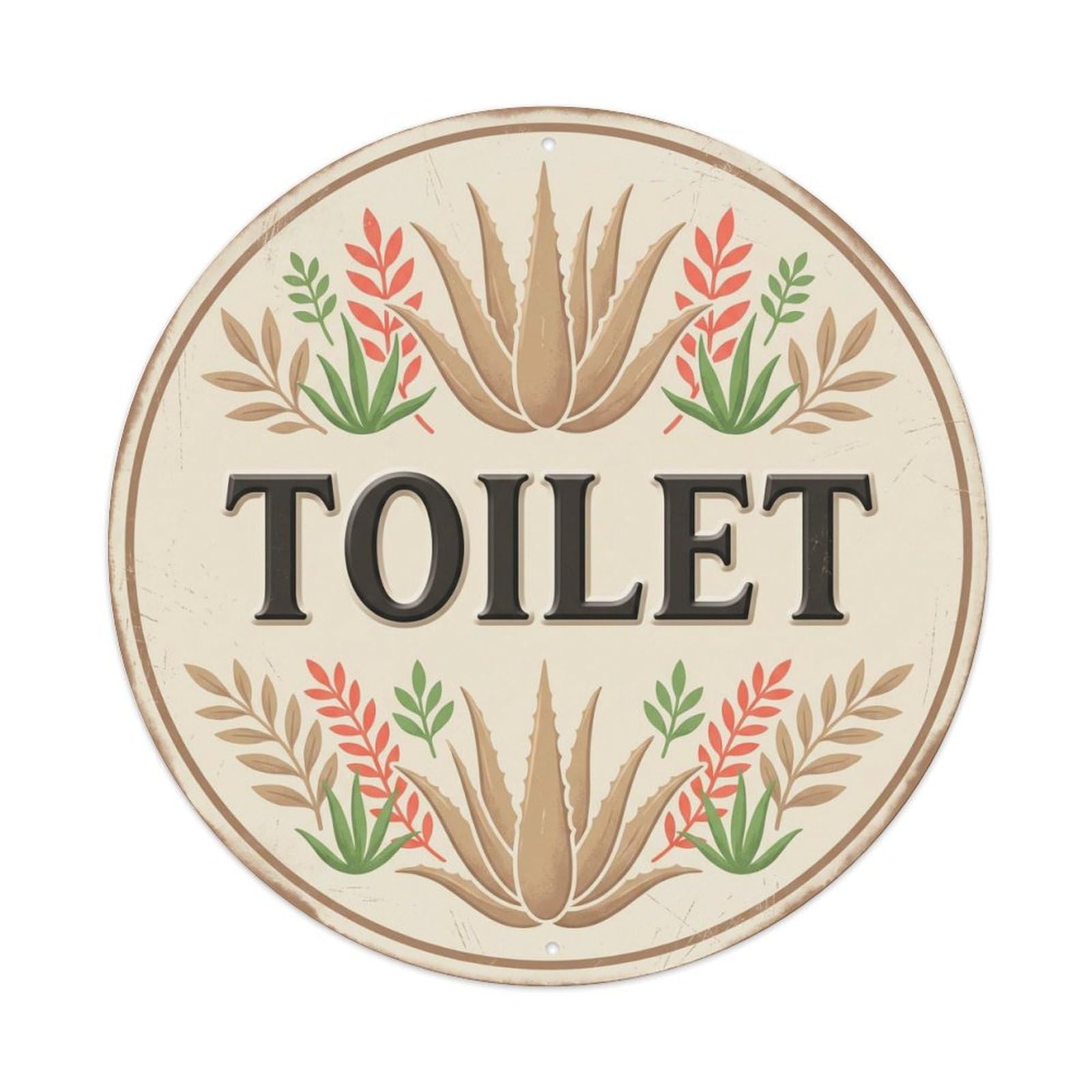 Okahys 8X8inch(20X20cm) Toilet(Wc) Signage Aloe Vintage Metal Tin Sign