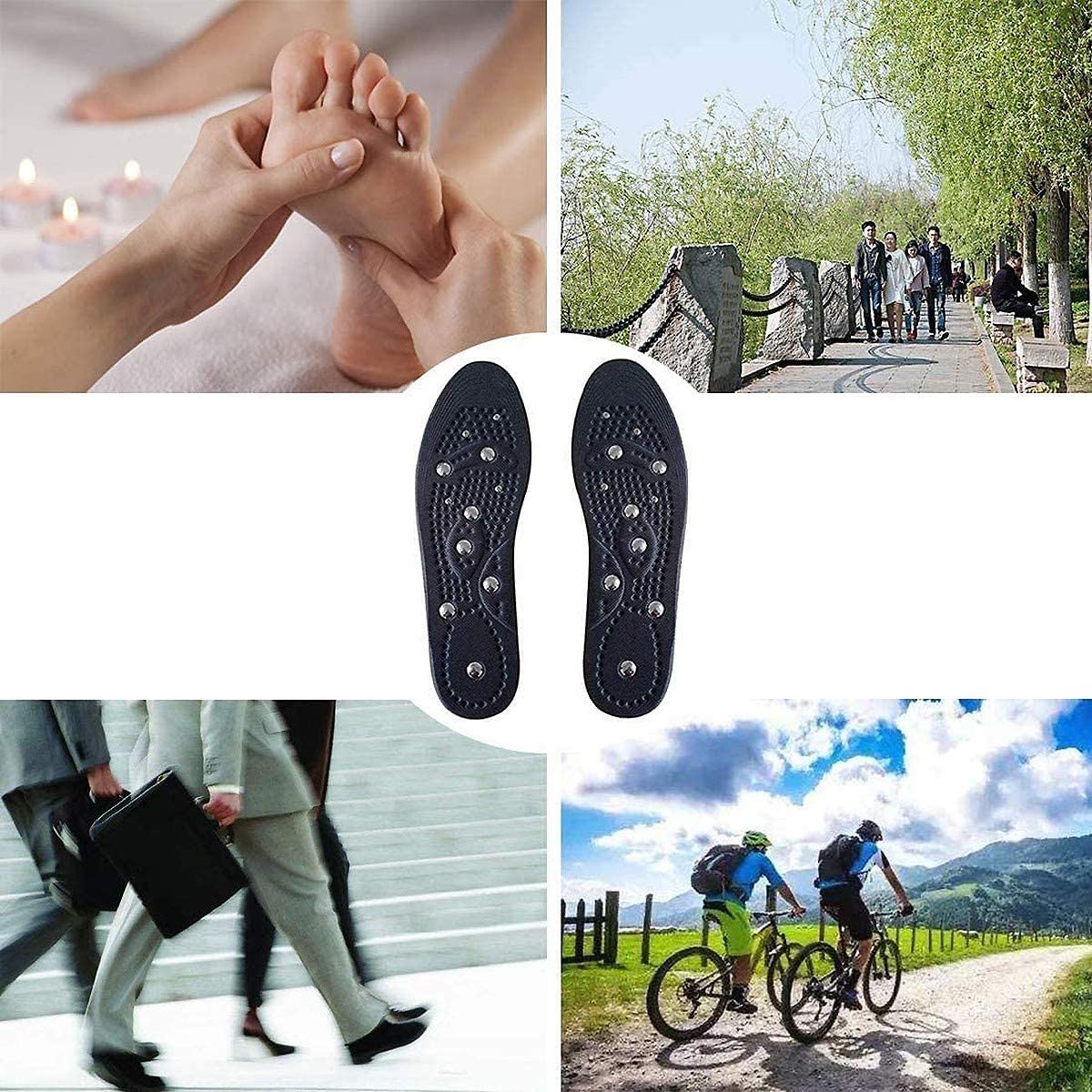 Wkładki, Wkładki magnetyczne wyszczuplające, wkładki z magnesami, dla kobiet i mężczyzn, do akupresury masażu(Black,S)