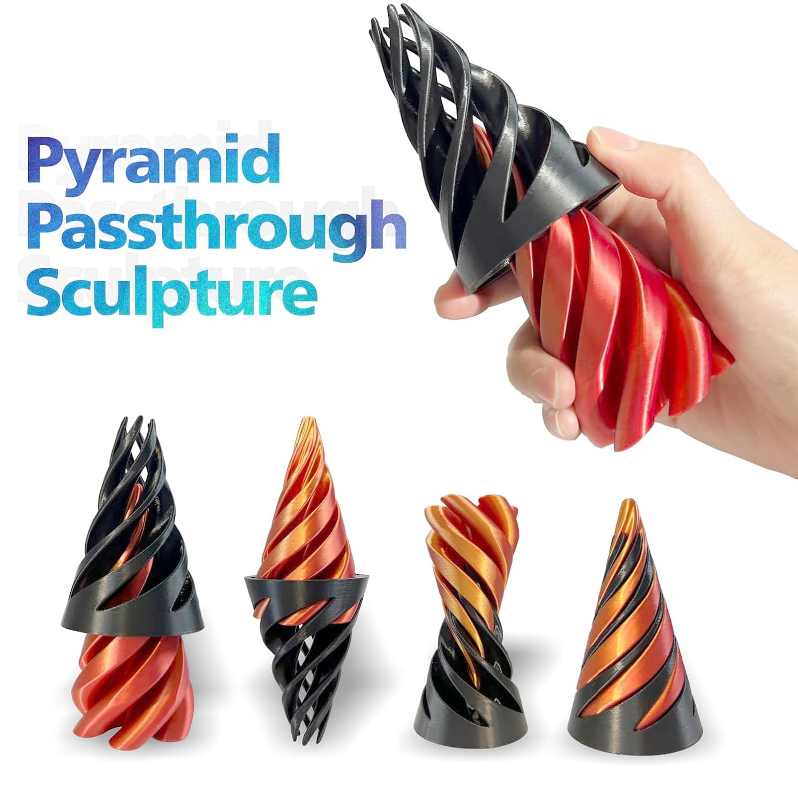 4 Pack Spiral Cone Fidget Toy Set, Fidget Cone - Image 3