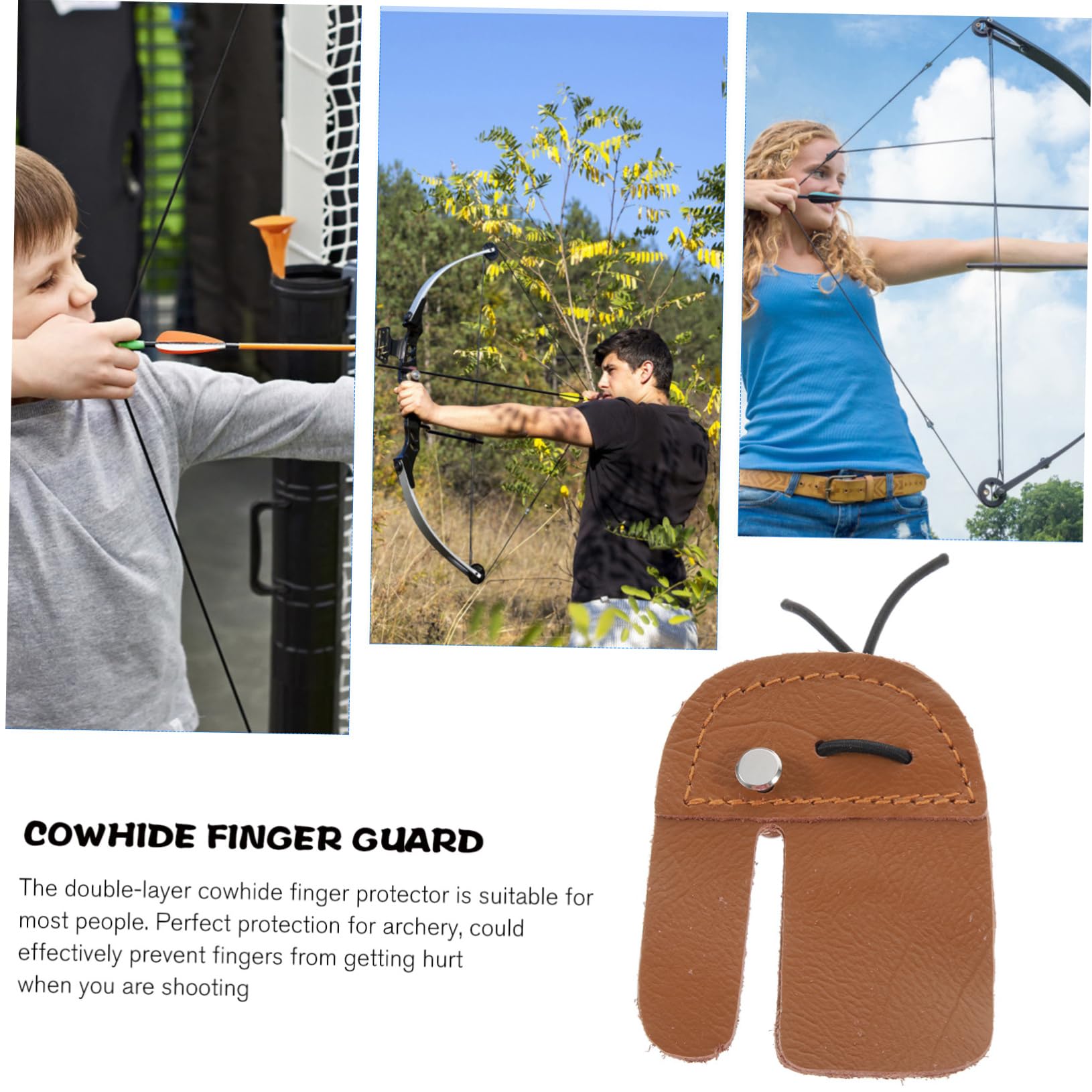 LIOOBO Finger Tab for Leather Archery Finger Cover Litchi Grain for Enhanced Grip