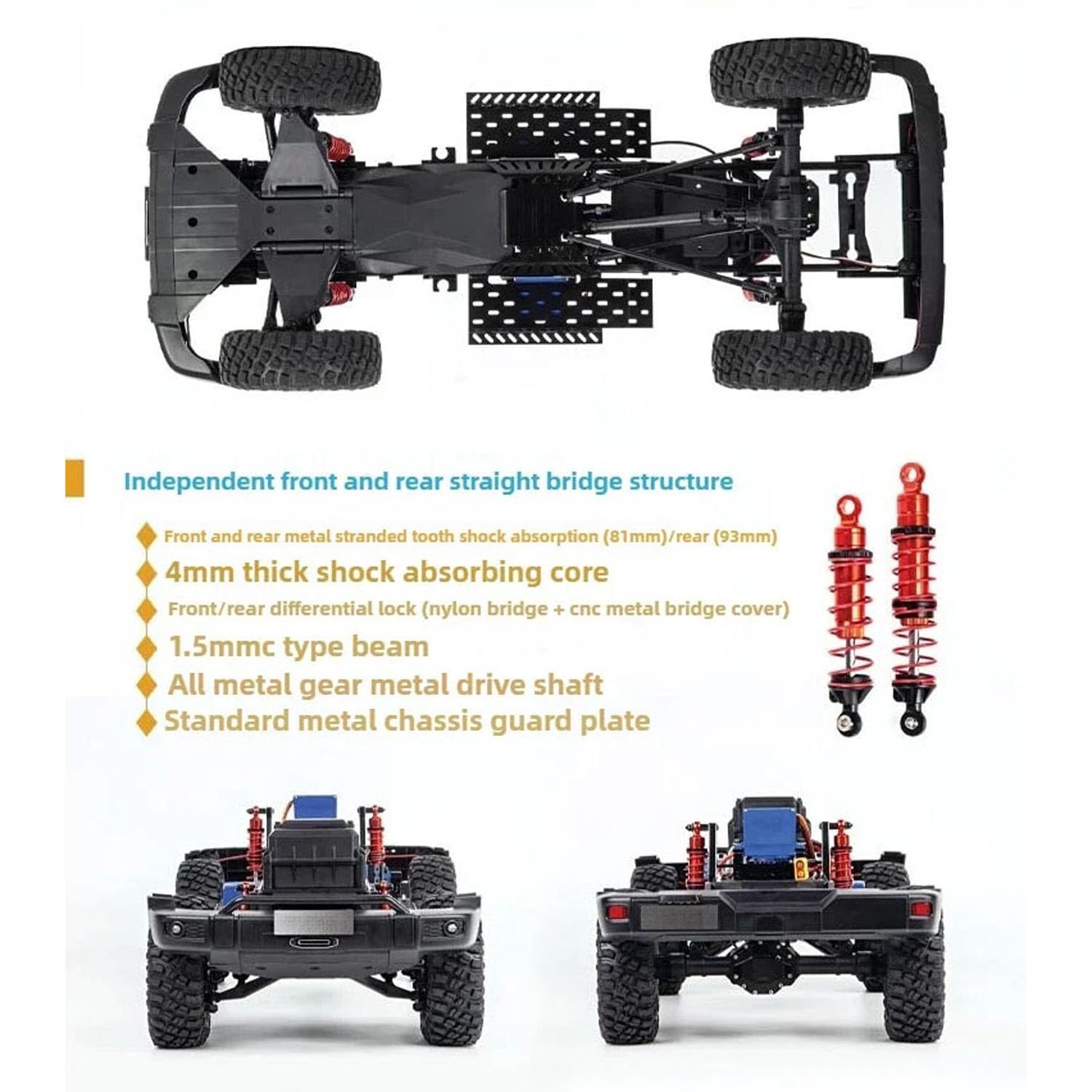 Amazon.com: wheelfun Traction Hobby 1/8 Tank300 Rc Off-Road