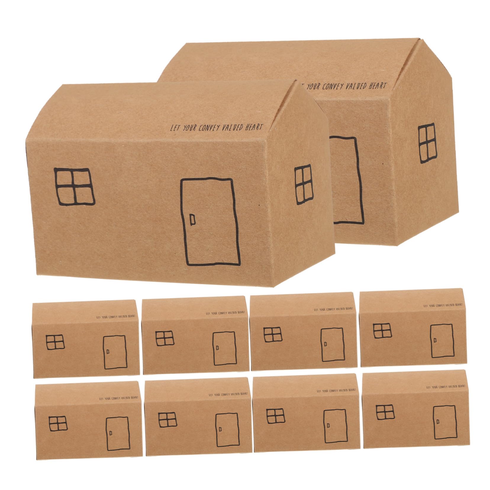 BUGUUYO 50 Pezzi Scatole Regalo Forma Casa Piccole Scatole per Dolci e Biscotti Cartone Resistente Pieghevoli e Leggere per Feste Nozze Shower e Decorazioni Natalizie
