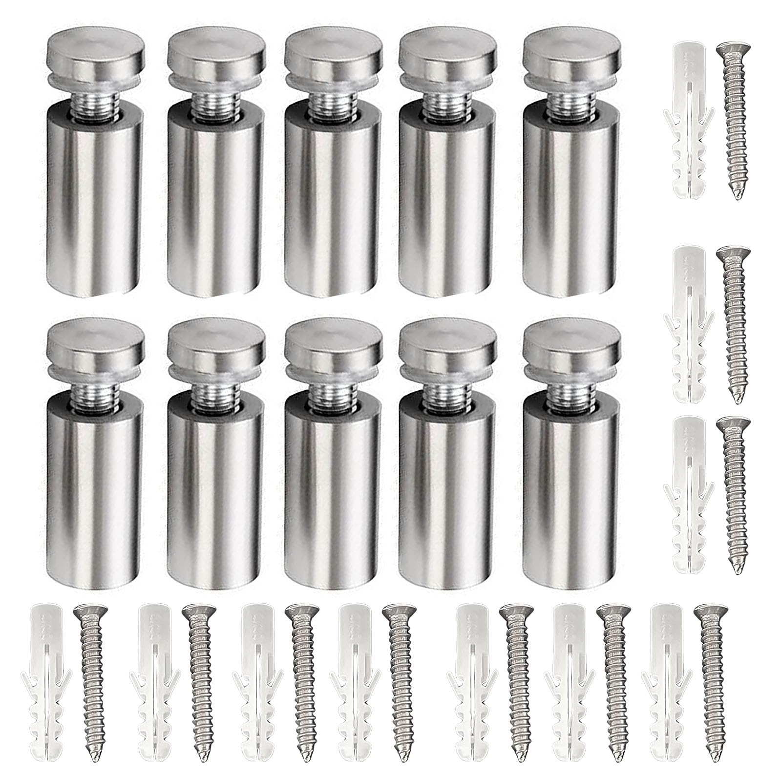 10PCS Advertising Nail, Stainless Steel Iron Rustproof Wall Mounted Standoff Screw Wall Standoffs Nails for Gallery,Advertising and Decorative Painting, Etc