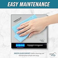 Vista 3 de Smart Weigh Professional USPS Postal Scale with Tempered Glass Platform, Multiple Weighing Modes and Tare Function, Silver Shipping Scale, Platform