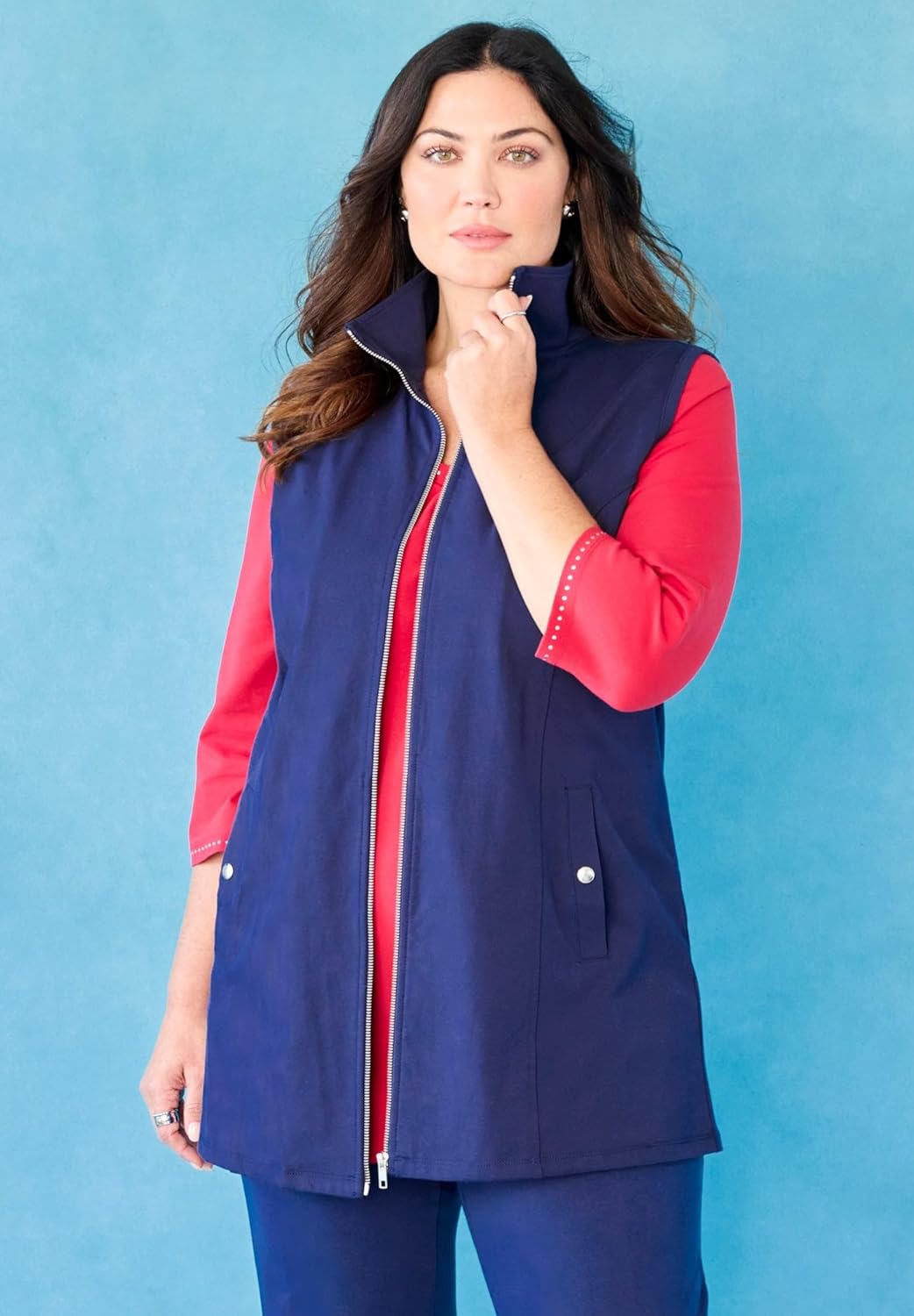Catherines Women's Plus Size Suprema Studio Zip Front Vest