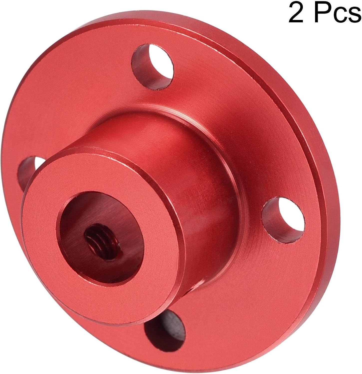 sourcing map 8mm Inner Dia H13xD10 Rigid Flange Coupling Motor Guide Shaft Coupler Motor Connector for DIY Parts Red 2pcs - Image 4