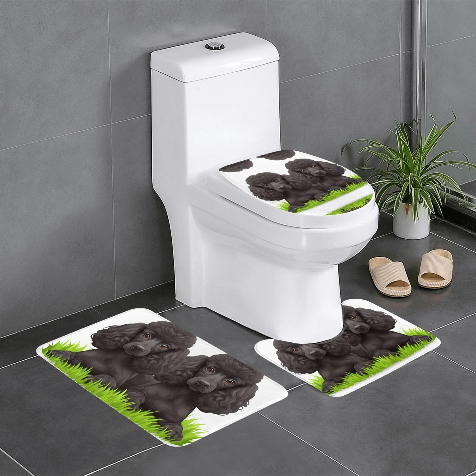 Tapis de bain caniches antidérapants et absorbants pour une sécurité maximale