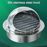 Vista 2 de Stainless Steel Chimney Cowl Cap,Round Wall Vent Outlet Cover,Range Hood Exhaust Pipe Air Outlet,Exterior Wall Windshield Rainproof Ventilating