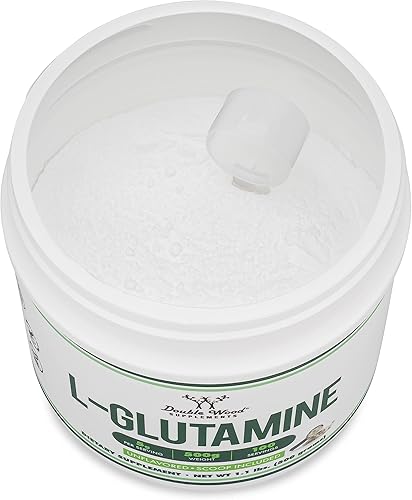 Miniatura 6 de Double Wood - Polvo de glutamina L de 1.1 libras (100 porciones de 0.18 oz cada una, polvo de L-glutamina probado por terceros) sin sabor, keto,