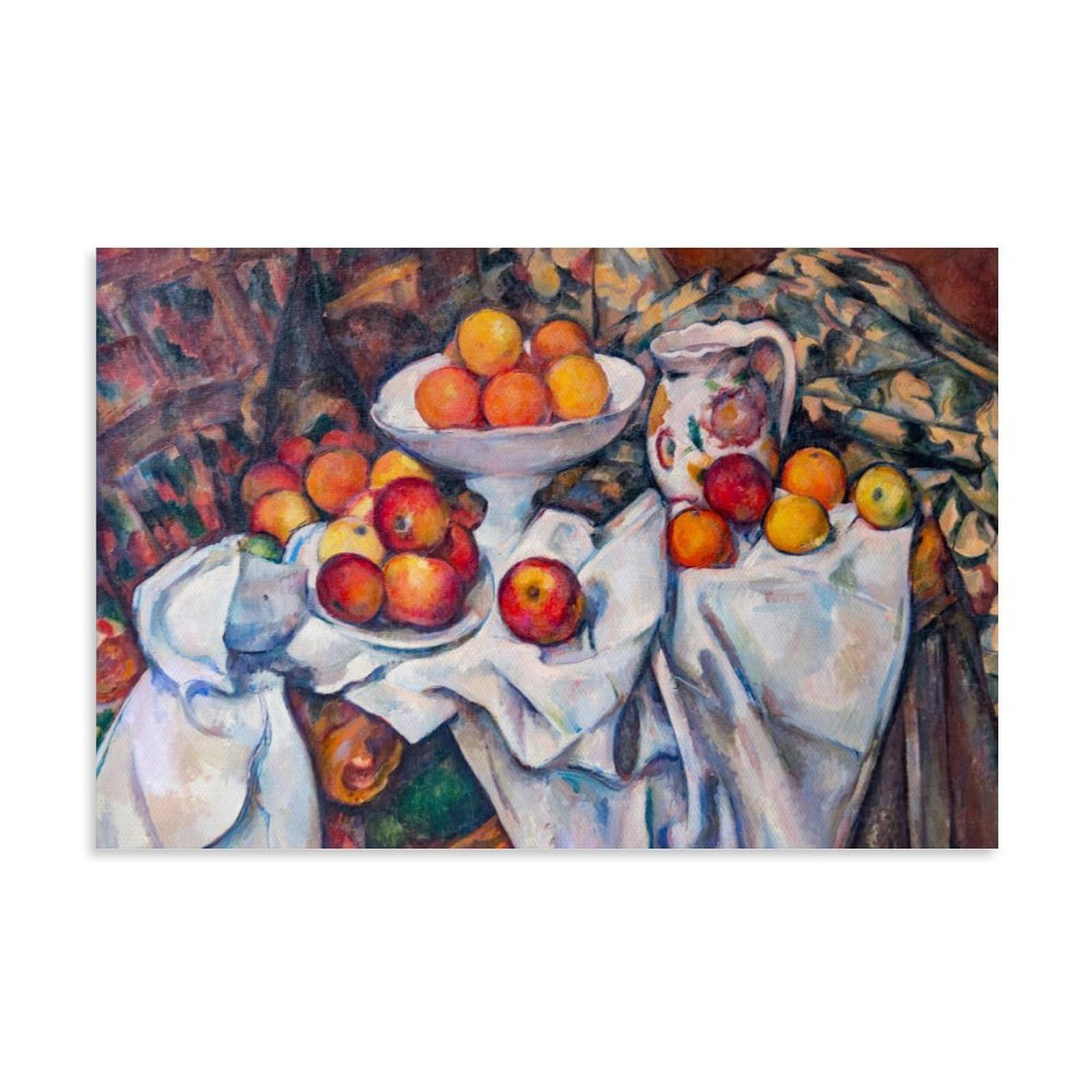 Liangzhba Unframe Post Impressionism Still Life With Apples And Oranges By Paul Cézanne, Fruit Art Poster For Wall Decor Artworks Picture Print Wall Art Painting Canvas Gift Decor Homes Decorative 16X24inch(40X