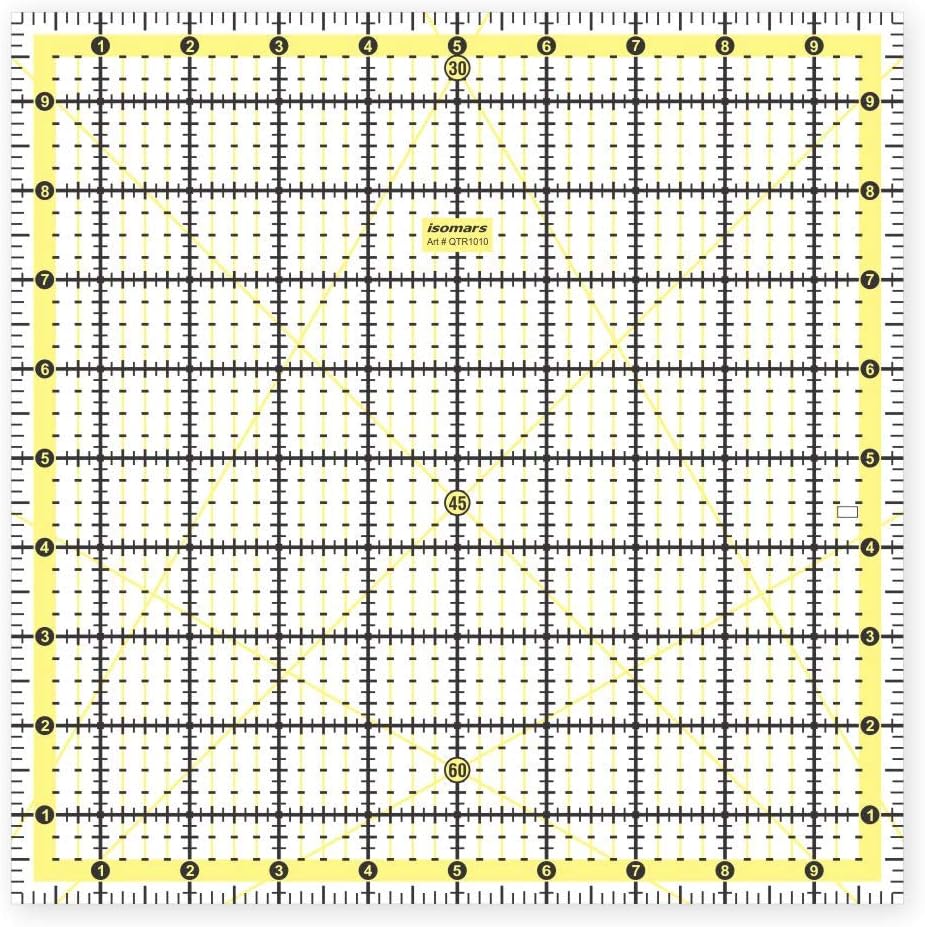 Isomars Garment Quilting Ruler 10" x 10"