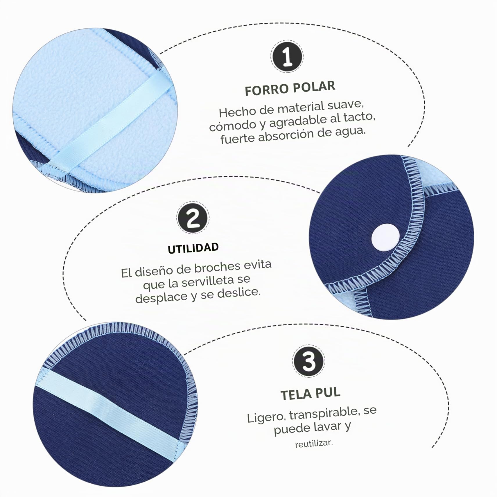 Healeved 8 Piezas Compresas Reutilizables Compresas Postparto Algodon Toalla Higiénica Polar Protectore Diarios Menstruales Almohadillas para Mujer Toalla Sanitaria Ecológica