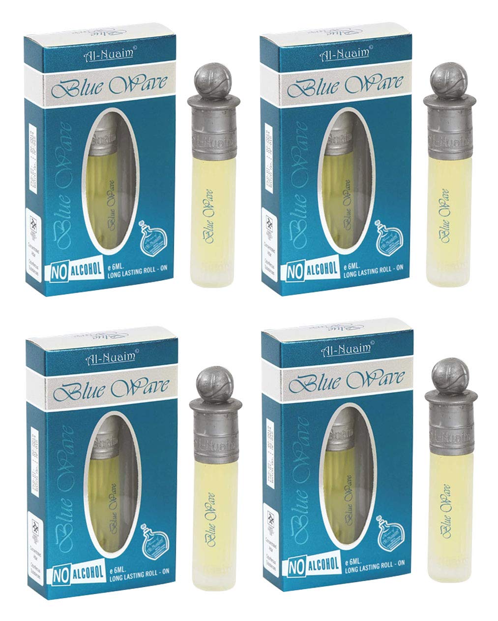 Al-NauimBlue Wave Attar (6 ml Each) - Pack of 4