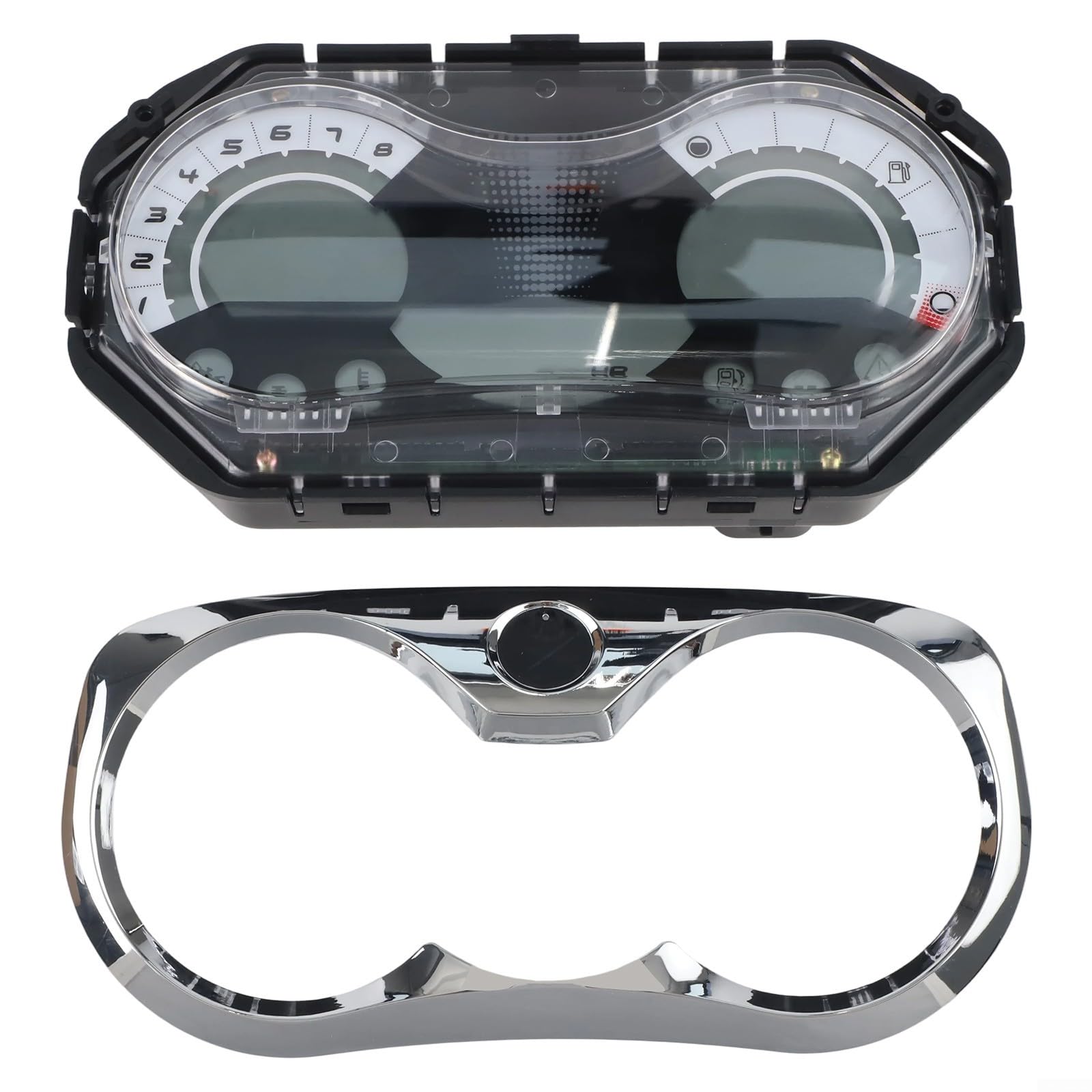 Compteur de vitesse LCD Cluster avec lunette chromée pour Sea Doo GTI 130 2008-2010 GTI SE 155 pour Wake 155 pour gts Pro 130 2011 RPM lecture du niveau de carburant