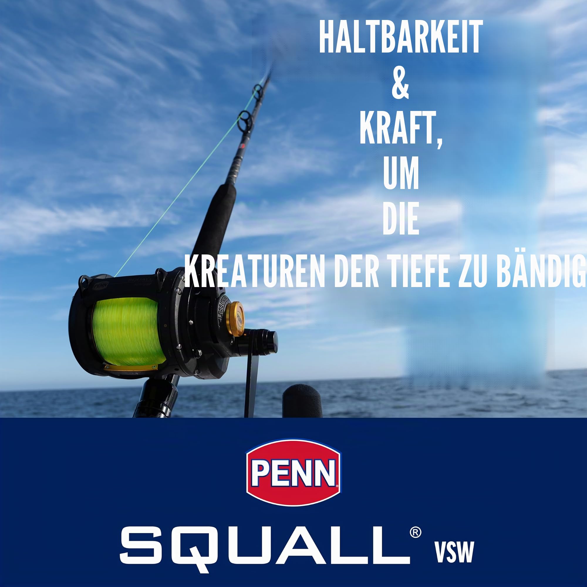 PENN Squall Lever Drag 2 Speed Multirolle – Salzwasser Boots- und Kajaksangeln