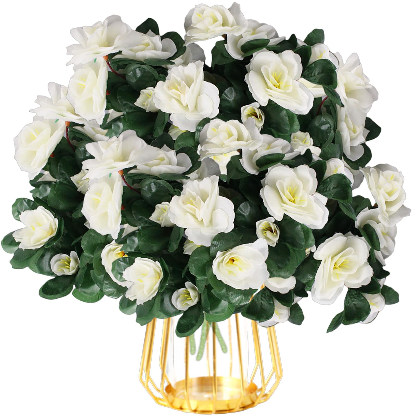 astylishome White Artificial Flowers 84 Bunches Fake Flower Bouquets for Wedding Party Table Centerpieces Floral Arrangement Simulation Bouquet Home Kitchen Decor 0517