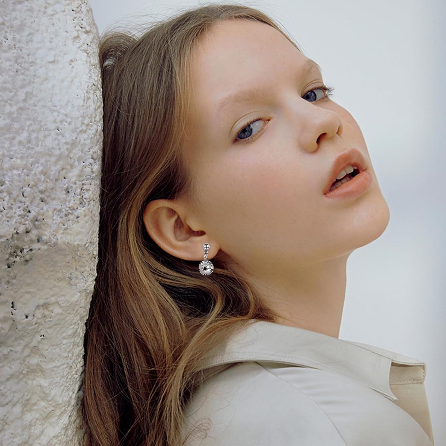 Soccer Earrings for Women 925 Sterling Silver Soccer Stud Earrings/Drop Earrings with Zircon Sports Jewelry Gifts for Women - Image 3