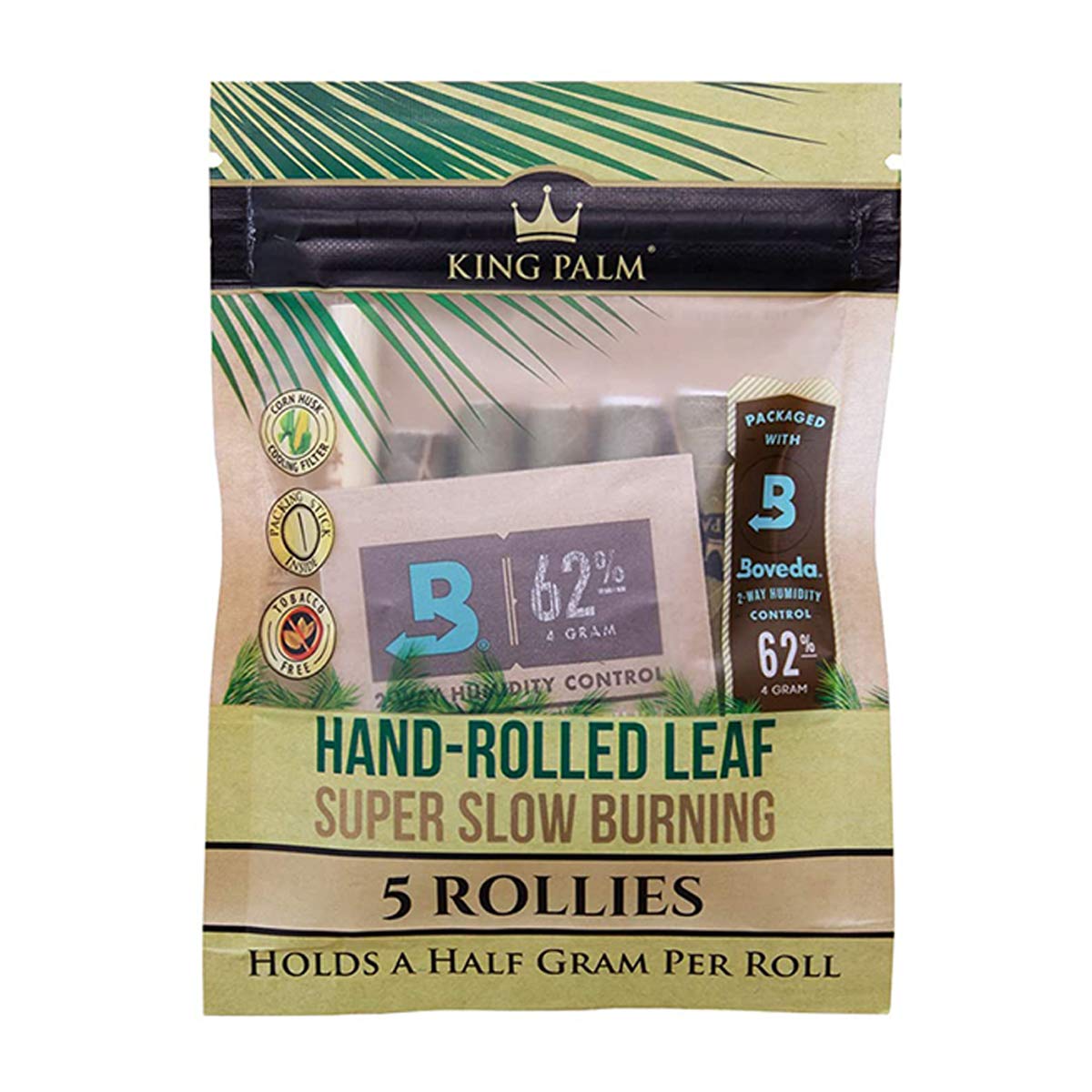 Rollies Size Cones (1 Packs Of 5, 5 Rolls) Natural Pre Wrap Palm Leafs - Pre Rolled Cones - All Natural Cones - Corn Husk Filter - Preroll Cones - Prerolled cones with Filter - Organic Cones