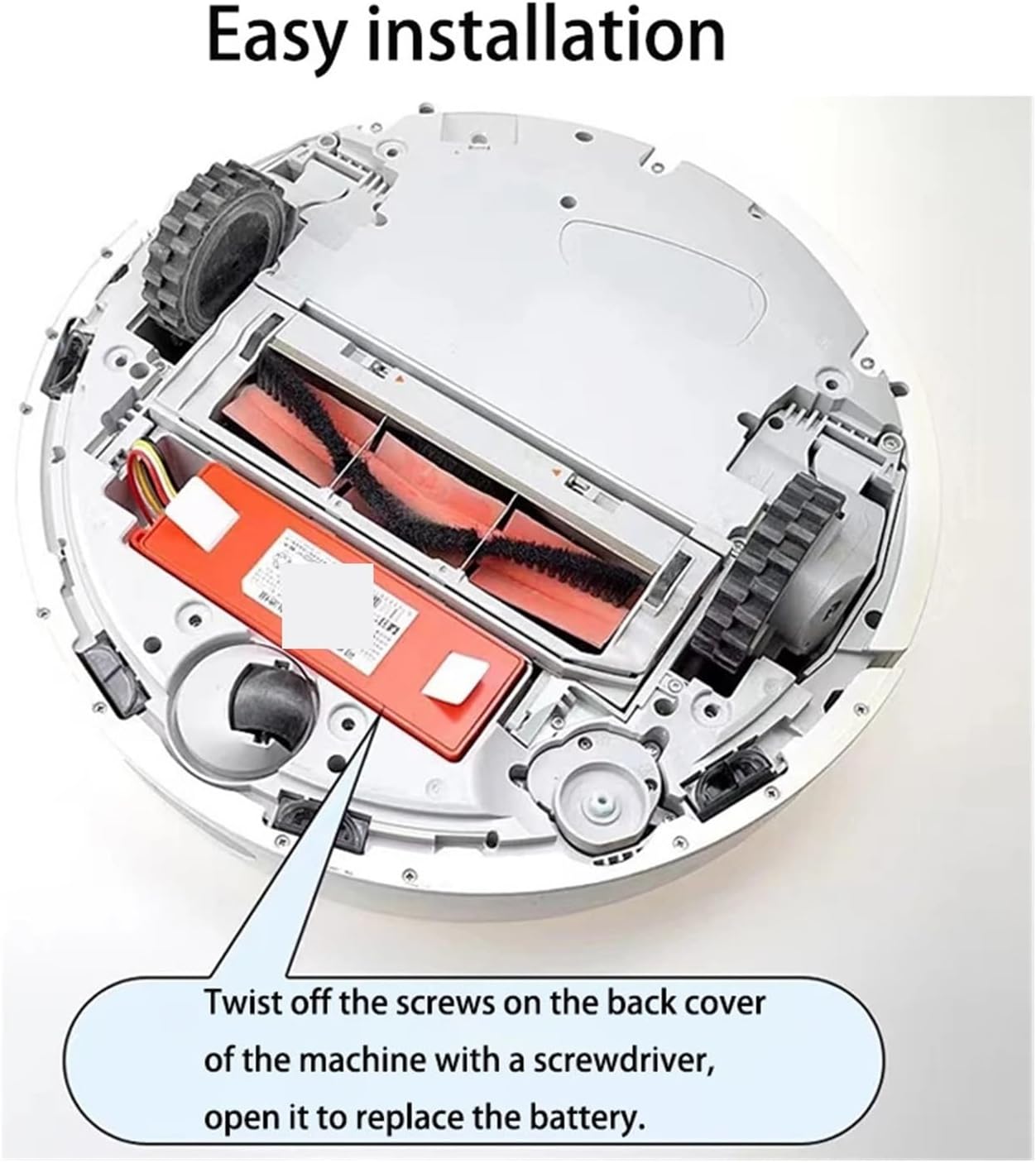 14.4V BRR-2P4S-5200S Robotic Vacuum Cleaner Replacement Battery，Compatible for Roborock S55 S60 S65 S50 S51 S5 MAX S6 Parts E45/S45(1pcs 5200mah)