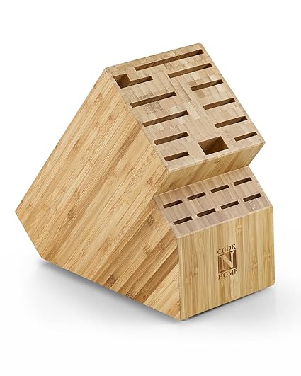 Cook N Home NC-00326 Bamboo Knife Storage Block, 19 SLOT