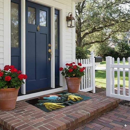 Miniatura 3 de Tapete de Navidad de 31.5 x 19.7 pulgadas, tapete antideslizante para decoraciones de Navidad al aire libre, decoraciones de Navidad aterradoras