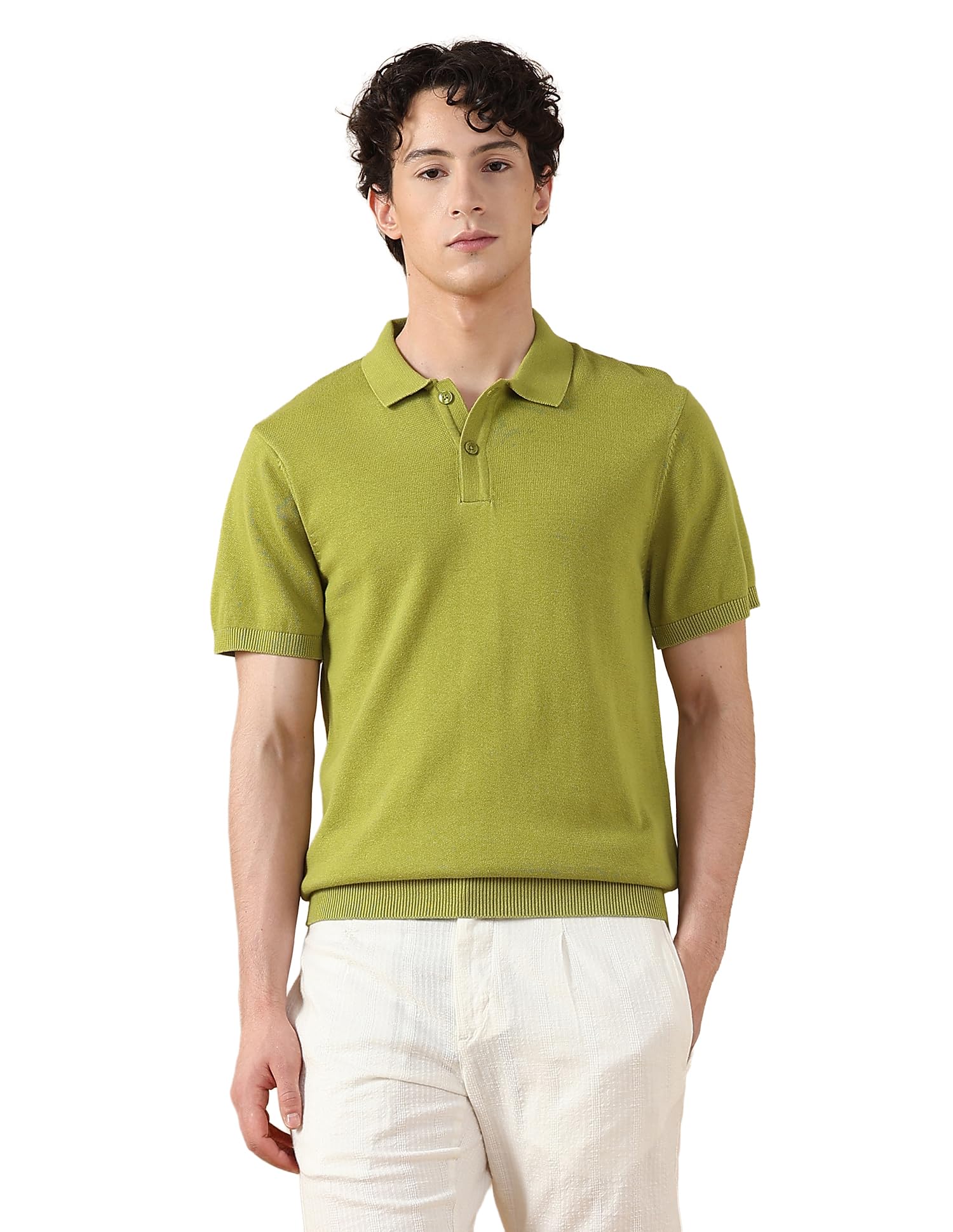 Arrow Flat Knit Cotton Polo T-Shirt-image-30
