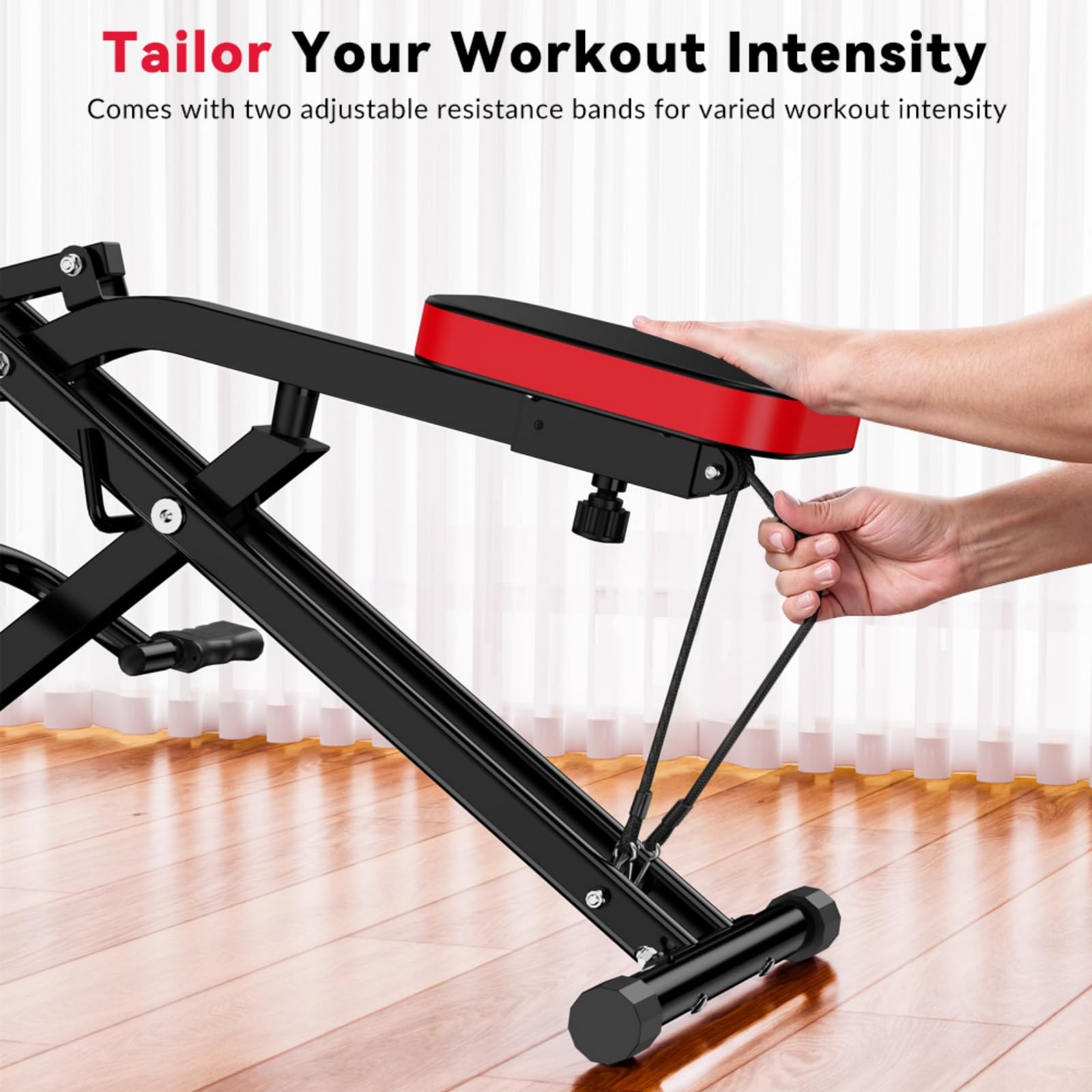 Máquina de Sentadillas Plegable para Entrenamiento en Casa, Asistente Row-N-Ride, Carga Máxima 165 kg, AB Booster para Abdomen, Aparato de Fitness Plegable, Montaje 10 Min,