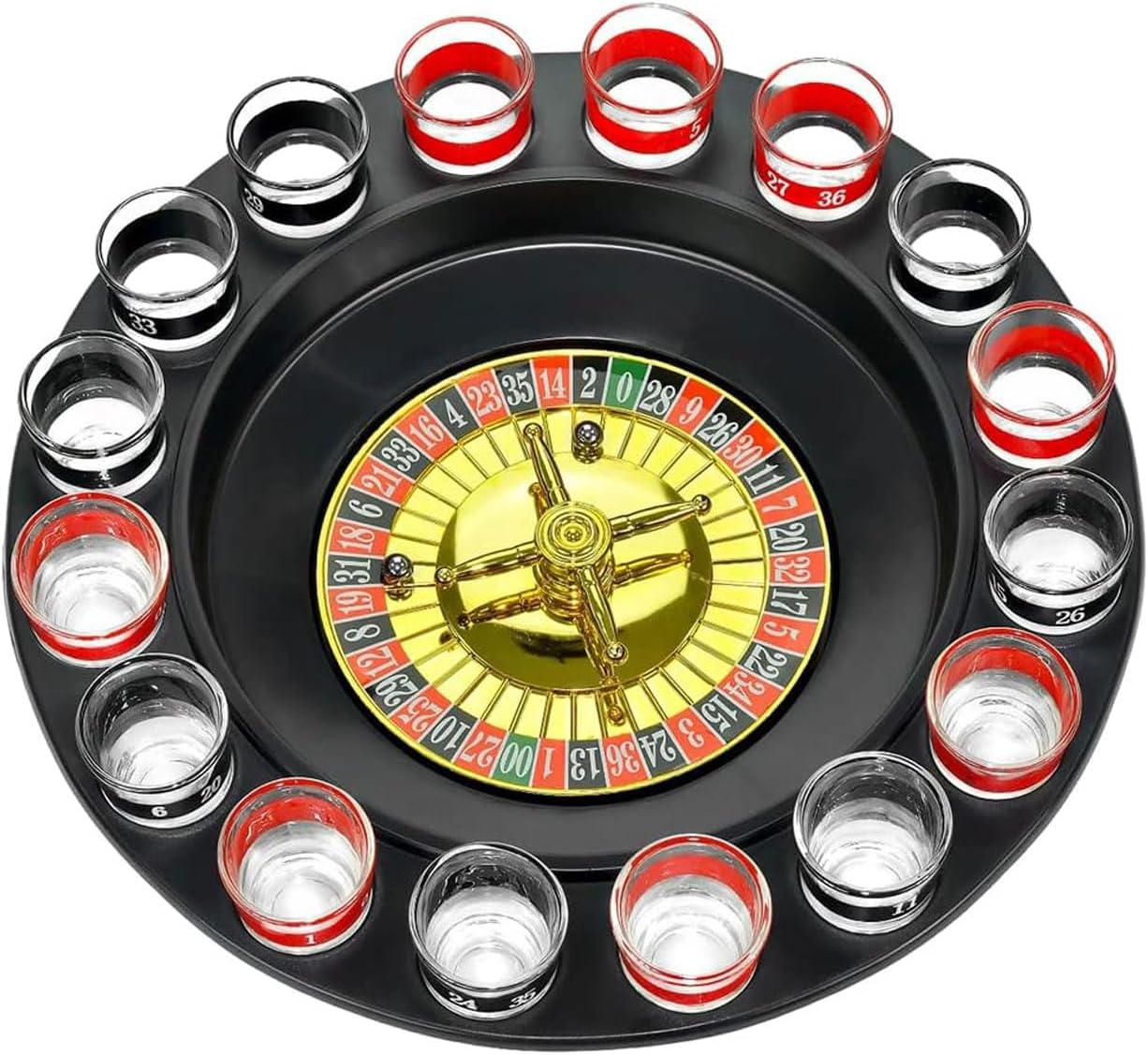 GeRRiT Roulette Sets 29cm Russian Drinking Roulette Game Creative Entertainment Roulette Props Bar Supplies Ktv Entertainment Toy Party Party Games, Black