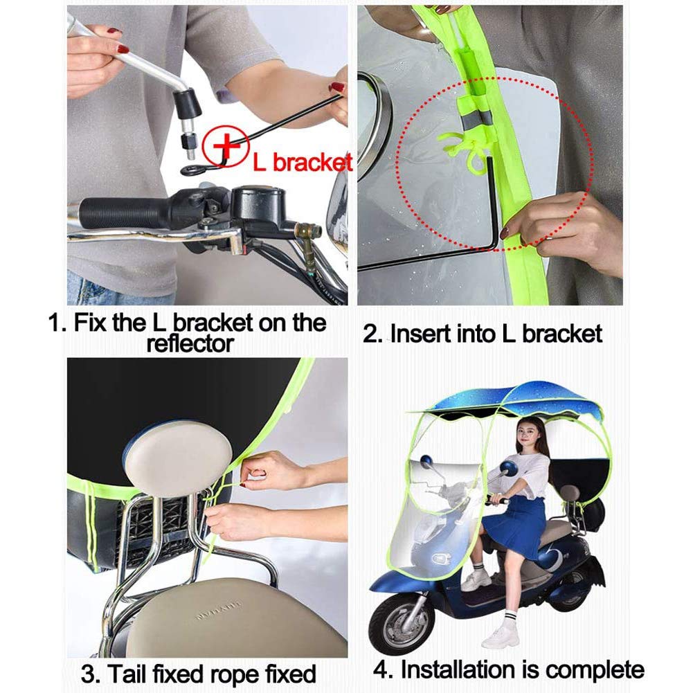 Universal Car Motor Scooter Parasol Mobility Sun Shade Osłona przeciwdeszczowa Wodoodporna, skuter składany Mobility Scooter Baldachim, B