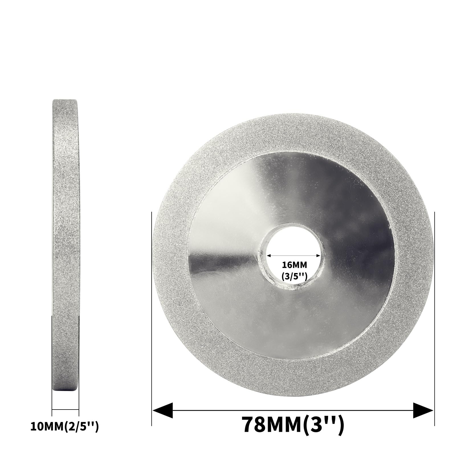 Diamentowa Tarcza Szlifierska, 78 Mm - 3" Galwanizowana Ostrzałka Do Frezów Z Otworem 1/2", Ziarnistość 150 Precyzyjnego Szlifowania(78x16x10x10)
