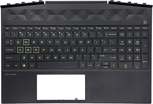 Replacement Upper Case Palmrest for HP Pavilion Gaming 15-DK 15T-DK000 15T-DK100 15T-DK200 Series Laptop with Backlit Keyboard Top Cover L57593-001