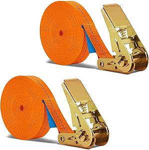 Pack Of 2 10 M Long Tie Down Straps With Ratchet Lock, Basicon 800 Kg - View #3