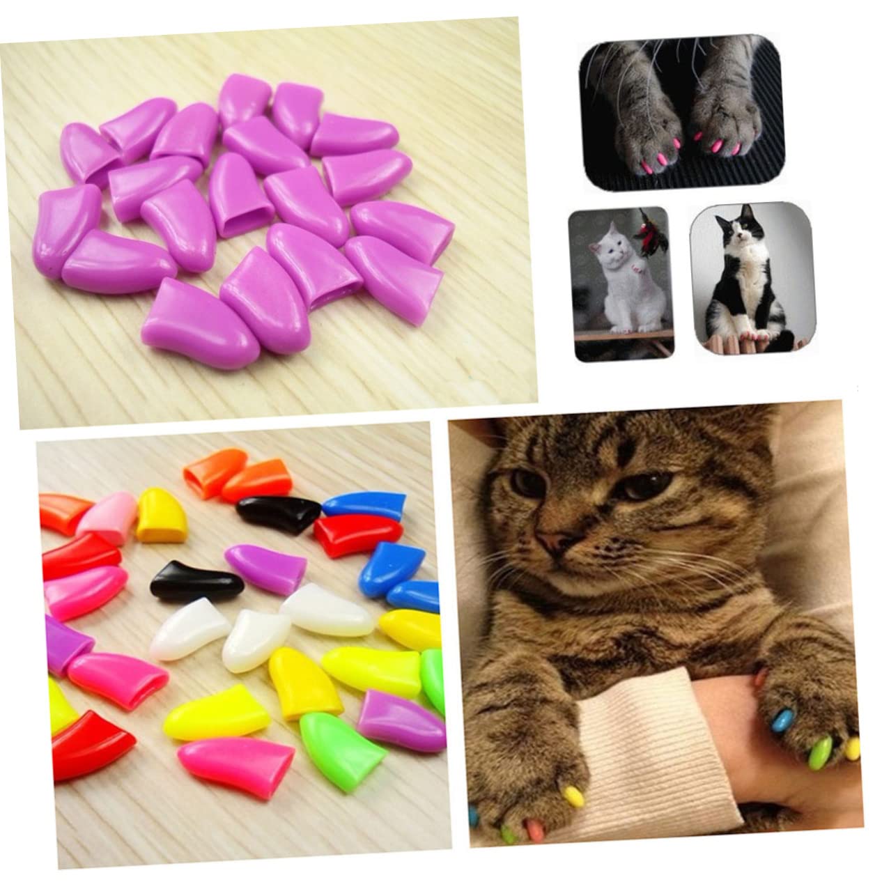 Housoutil 420stücke Teiliges Katzenkrallenabdeckungen Schutz Für Katzenpfoten Kratzfest Und Bequem Zufälligen Farben Für Möbel Und Kratzschutz Einfach Anzuwenden