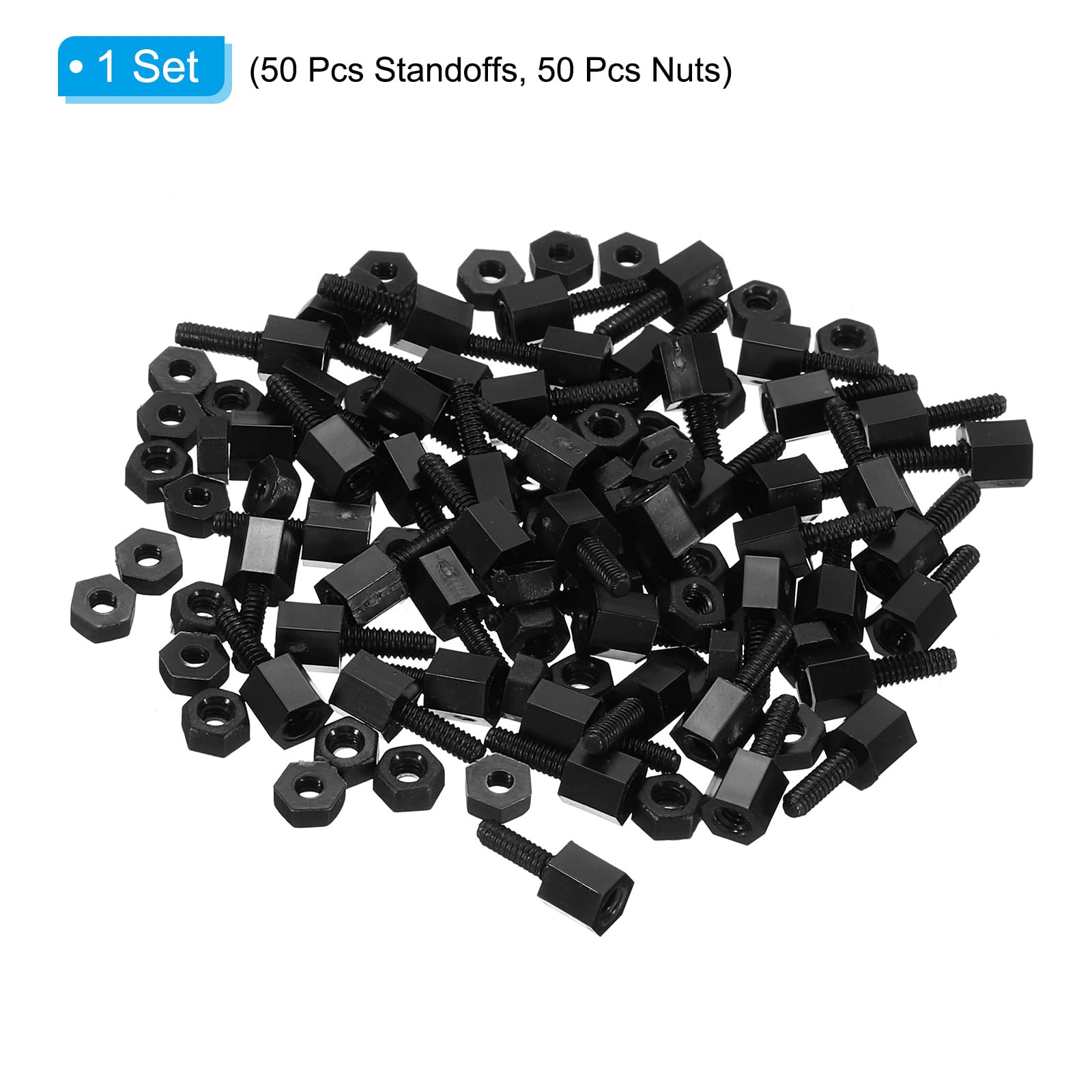 PATIKIL M2 Nylon Hex Standoff Screws Kit - 100PC Set For Motherboards & Circuit Boards