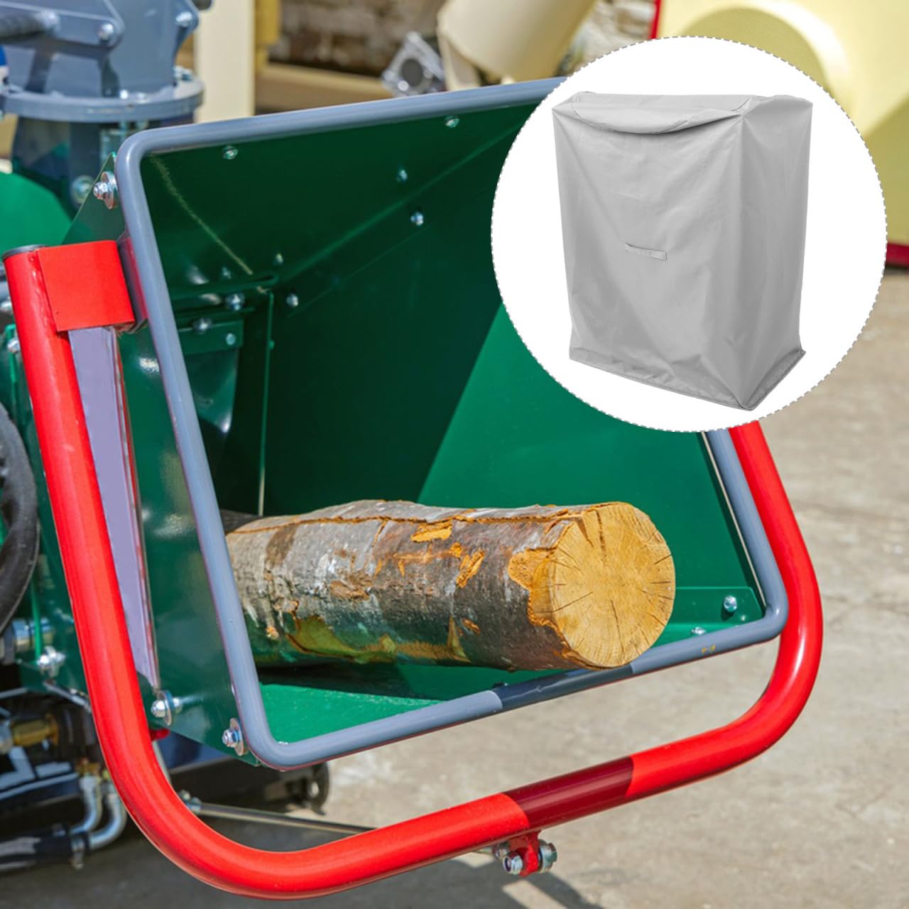 Hemoton HäCkslerabdeckung Wasserdichte Oxford-SchutzhüLle FüR HäCksler Abdeckhaube FüR GartenhäCksler Passend FüR Elektrische Gartenwerkzeuge Schutz Vor Staub Regen Und Vogelkot Grau