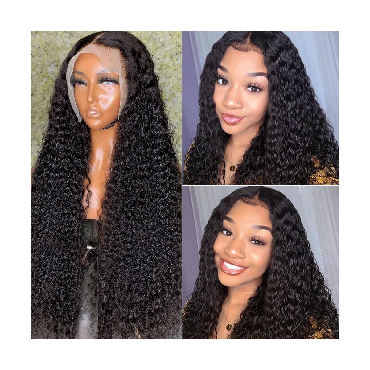 Lace Frontal Wig Deep Curly en cheveux naturels haut de gamme pour une chevelure dense et soyeuse