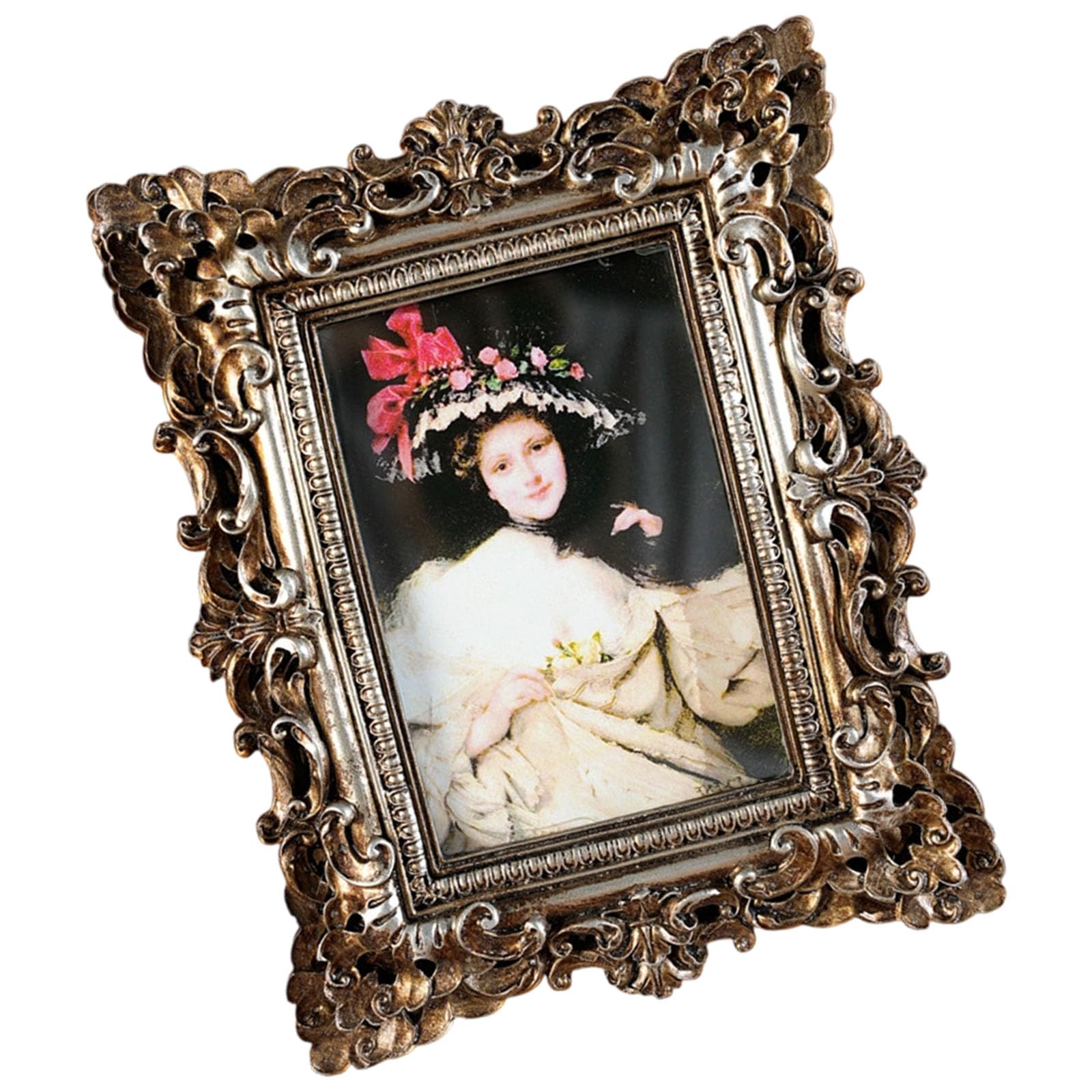 Kalttoy Retro Silver Antique Ornate Photo Frame For Tabletop And Wall Display, Vintage Picture Frame, Decorative Photo Frames Home Decors Vintage Picture