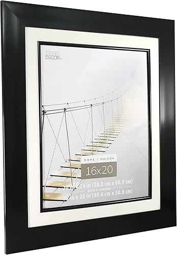 Miniatura 4 de Studio Décor - Marco negro de 20 x 24 pulgadas de ancho, accesorios para colgar, pantalla horizontal o vertical, paquete de 4 unidades