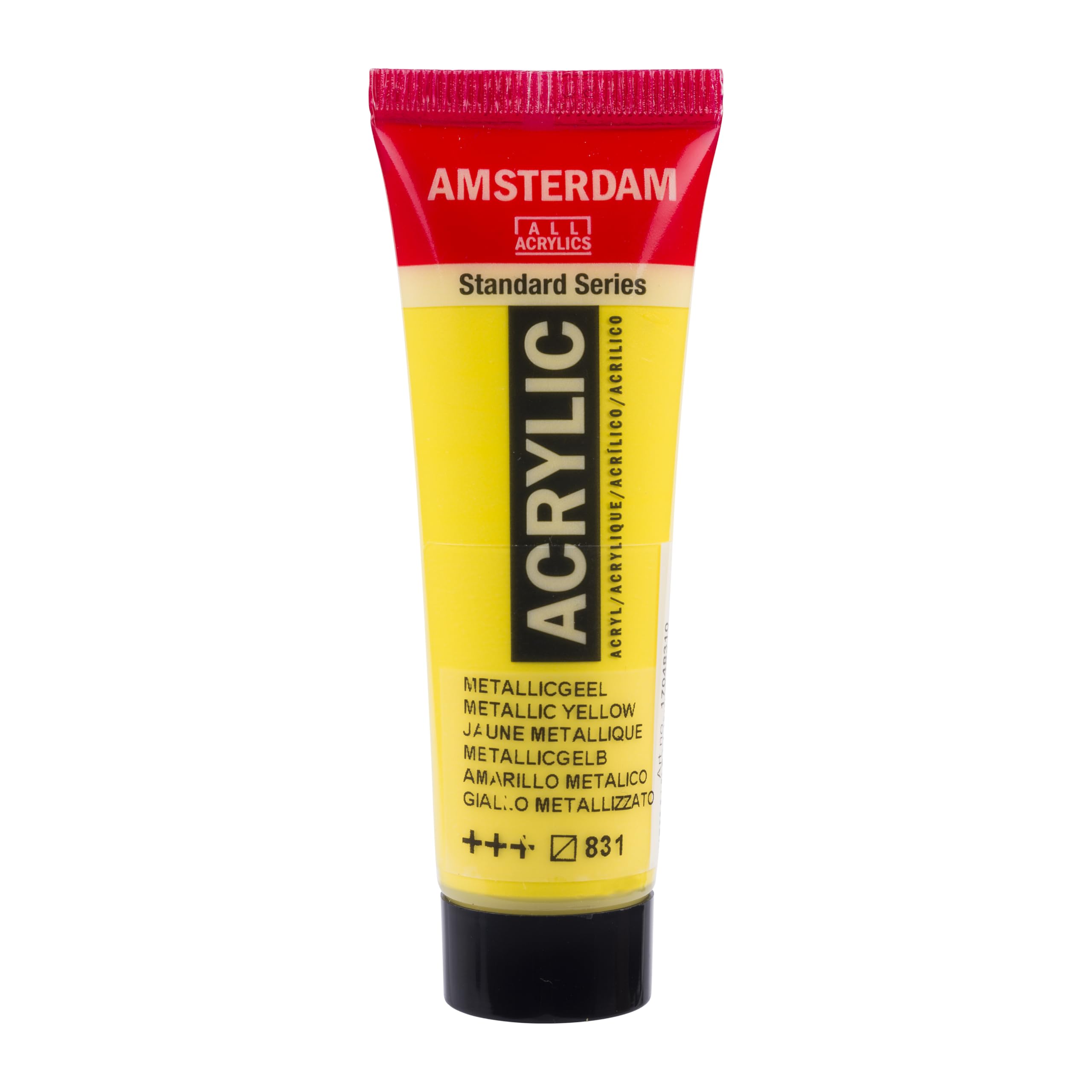 Amsterdam Standard Series Acrylic Paint, Metallic Yellow, 20 ml, Semi-Transparent, High Lightfastness, Satin Finish, Versatile Medium Viscosity, Durable Water-Based Formula