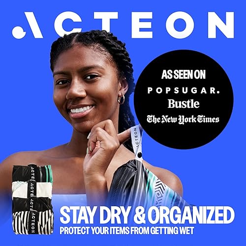 Miniatura 6 de Acteon Bolsa para artículos húmedos, organizador grande de viaje resistente al agua para traje de baño y ropa, bolsas plegables de bolsillo para