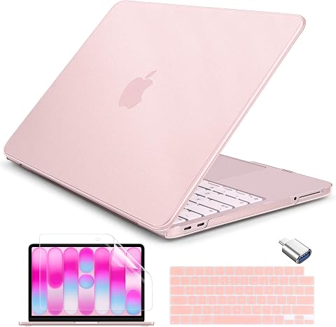 Batianda CrystalMist Case for MacBook Neo 13 Inch 2026, Frosted Blush | 4-in-1 Bundle Official Color Matched, Frosted Translucent Shell, Anti-Fingerprint Matte Finish, Slim Lightweight Protection