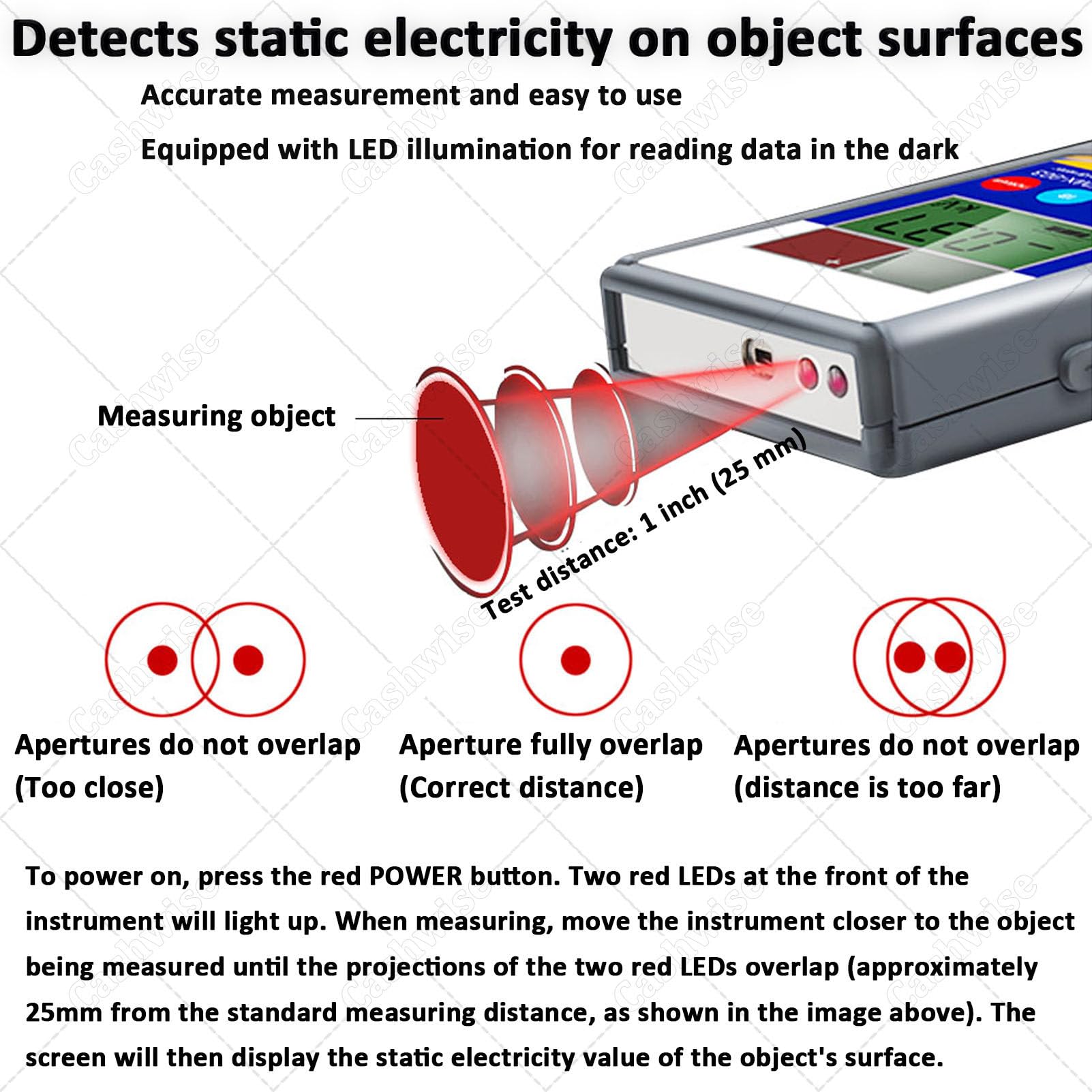 Ręczny tester elektrostatyczny, miernik pola 0-30 kV z wyświetlaczem LCD, niezbędny do wykrywania statycznego w gumie, włóknie, przędzy, tworzywie sztucznym, panelach kompozytowych